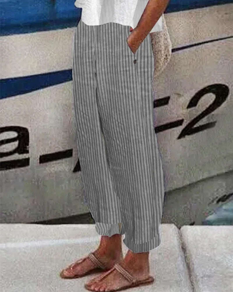 LD | Gestreepte losse broek