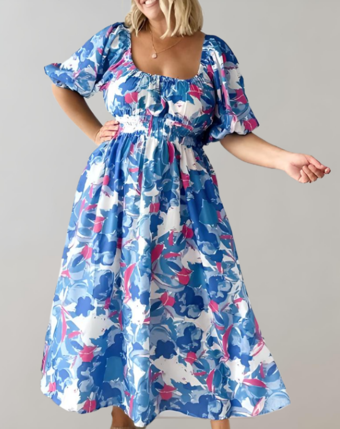 LD | V-hals casual midi jurk