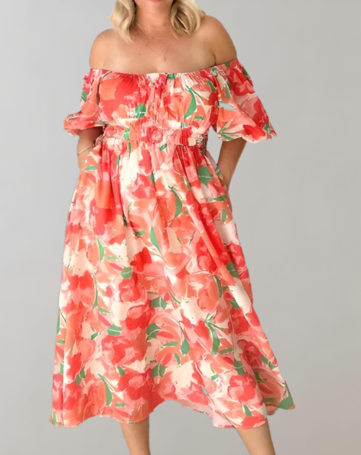 LD | V-hals casual midi jurk