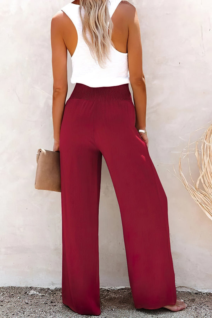 LD | Linnen broek met hoge taille