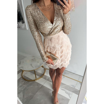 LD | elegante glitter mini jurk voor vrouwen