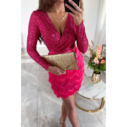 LD | elegante glitter mini jurk voor vrouwen
