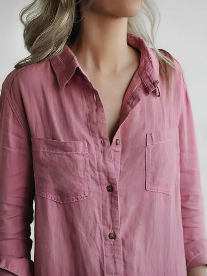 LD jumpsuit met lange mouwen en knoopsluiting