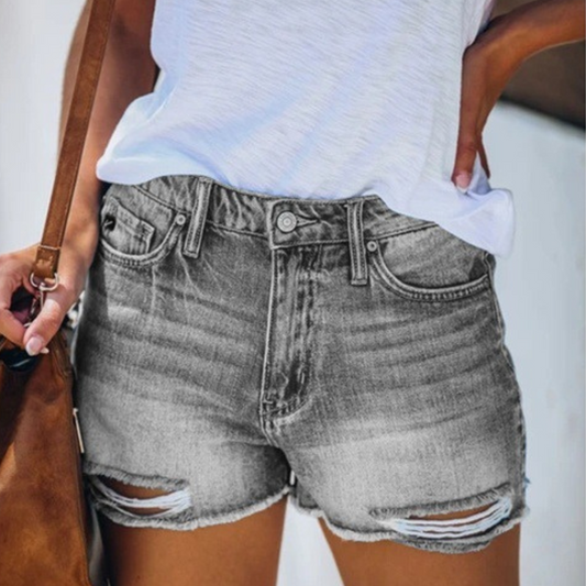 LD | Zomerse denim shorts voor dames met speelse franjes