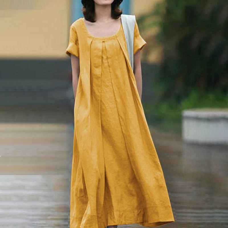 LD Casual maxi-jurk met ronde halslijn