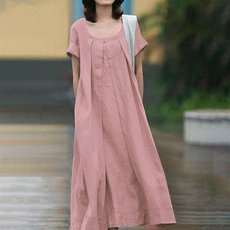 LD Casual maxi-jurk met ronde halslijn