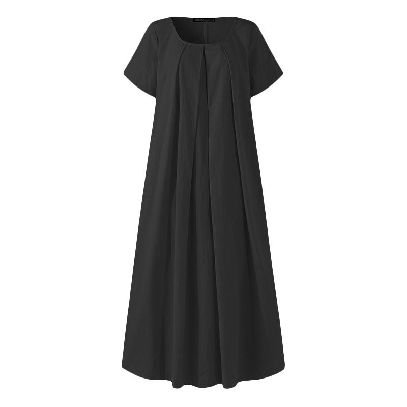 LD Casual maxi-jurk met ronde halslijn
