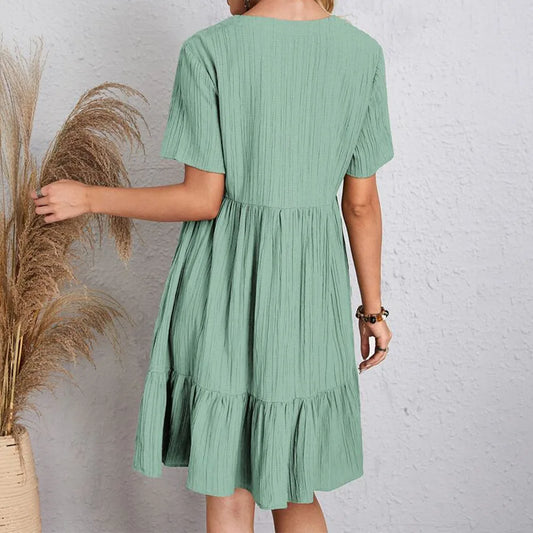 LD | Boho chic mini jurkje met ruches