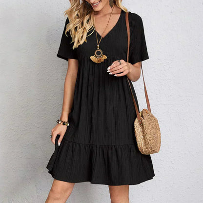 LD | Boho chic mini jurkje met ruches