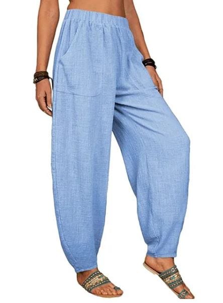LD | Wijde linnen broek voor dames