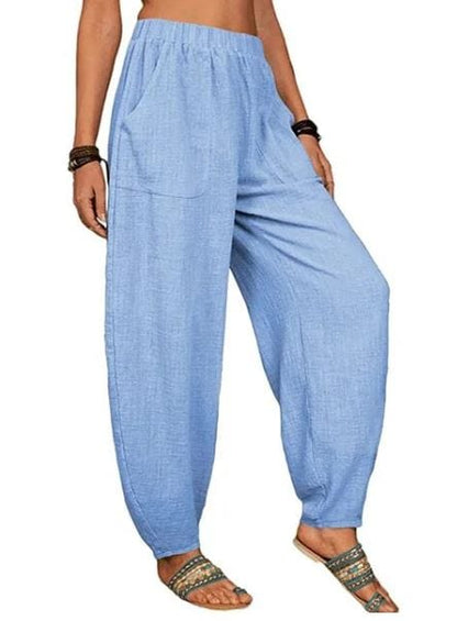 LD | Wijde linnen broek voor dames