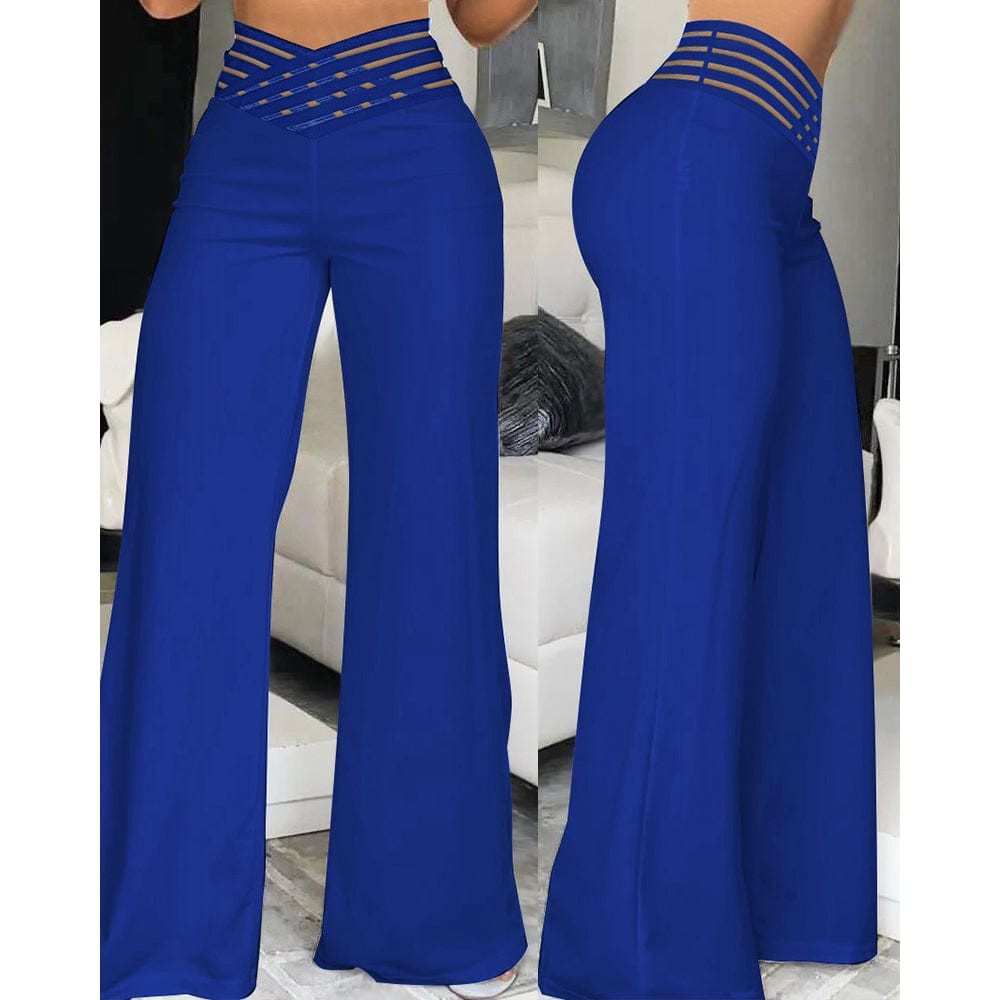 LD | Elastane flare broek met gekruiste tailleband