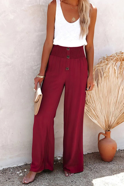 LD | Linnen broek met hoge taille