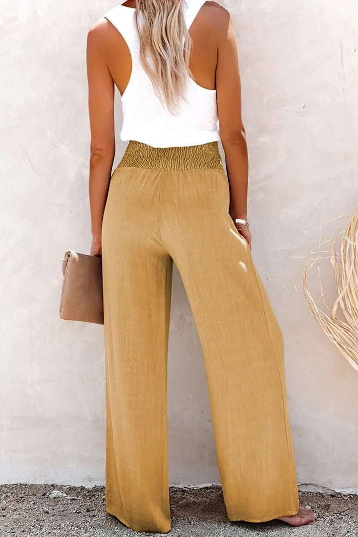 LD | Linnen broek met hoge taille