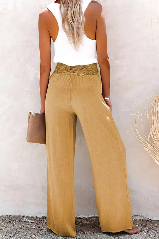 LD | Linnen broek met hoge taille